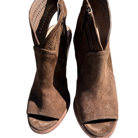 Vince Camuto Womens Shoe Koral Bootie 8.5 Tan Brown Suede Open Toe Ankle Boot - Picture 6 of 9